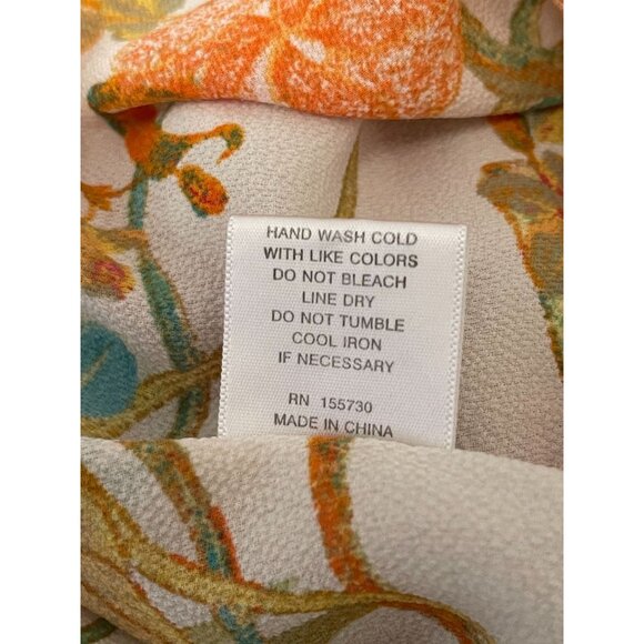 Rose & Olive Plus Size 1X Floral Feminine Flutter Sleeve Ruffle Neck Blouse Top - Picture 10 of 10